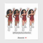 Majorette / Tänzer Stickers Red Fringe Aufkleber (Blatt)