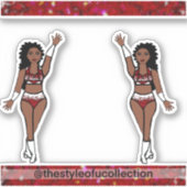 Majorette / Tänzer Stickers Red Sparkle Aufkleber (Vorderseite)