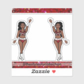 Majorette / Tänzer Stickers Red Sparkle Aufkleber (Blatt)