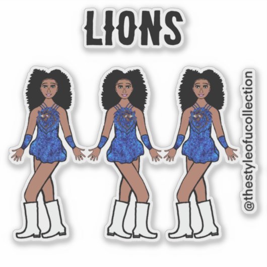 Majorette / Tänzer Stickers Saphire Lion C Aufkleber (Vorderseite)