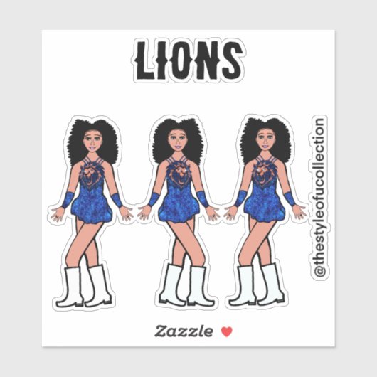 Majorette / Tänzer Stickers Sapphire Lion B Aufkleber (Blatt)