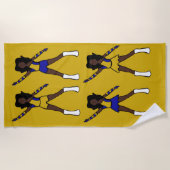 Majorette/Tänzer Strandtuch (Blau Gold) (Vorderseite)