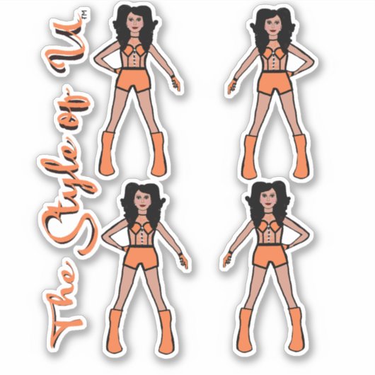 Majorette / Tänzeraufkleber Apricot Aufkleber (Vorderseite)
