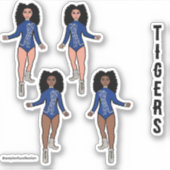 Majorette / Tänzeraufkleber Blau Silver Tiger 2 Aufkleber (Vorderseite)