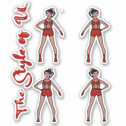 Majorette / Tänzeraufkleber Erdbeere 2 Aufkleber (Vorderseite)