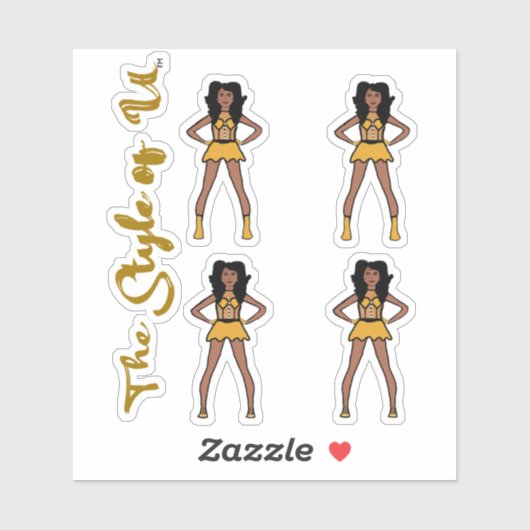 Majorette / Tänzeraufkleber Golden Pine Aufkleber (Blatt)