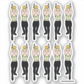 Majorette / Tänzeraufkleber Minze Schwarz 2 Aufkleber (Vorderseite)