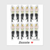 Majorette / Tänzeraufkleber Minze Schwarz 2 Aufkleber (Blatt)