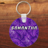 Majorette/Tänzerin Lila & schwarz #1 Schlüsselanhänger (Rückseite)