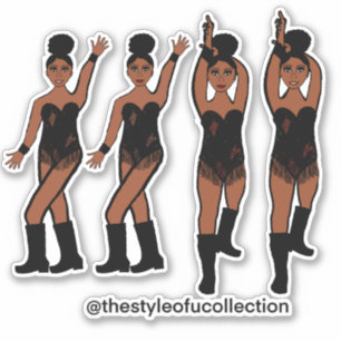 Majorette / Tänzerin Sticker Schwarzer Franse #1