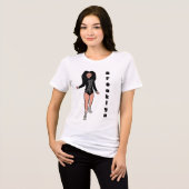Majorette/ Tänzerin Tee Schwarz Silber Tiger B (Vorderseite voll)