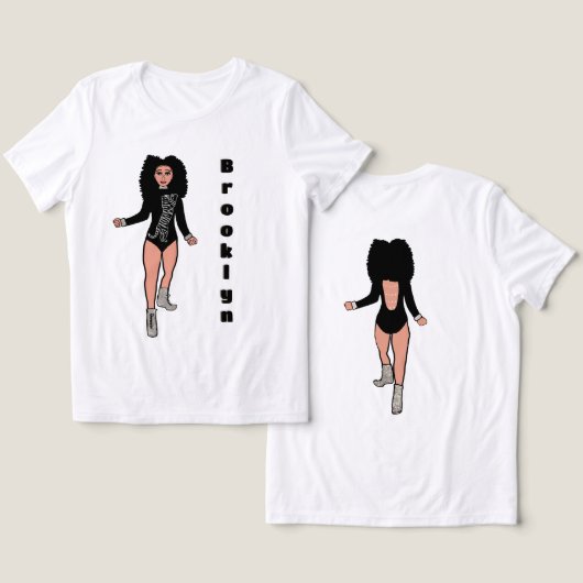 Majorette/ Tänzerin Tee Schwarz Silber Tiger B (Design Vorderseite & Rückseite)