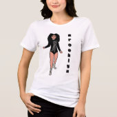 Majorette/ Tänzerin Tee Schwarz Silber Tiger B (Vorderseite)