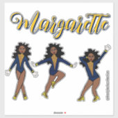 Majorette Tri- Pose Blue/Yellow Diamond #1 Aufkleber (Blatt)