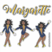 Majorette Tri- Pose Blue/Yellow Diamond #1 Aufkleber (Vorderseite)