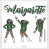 Majorette Tri-Pose / Grüner Diamant #1 Aufkleber (Blatt)