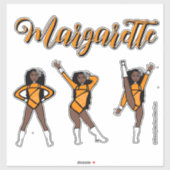 Majorette Tri-Pose / Orange Diamant #1 Aufkleber (Blatt)