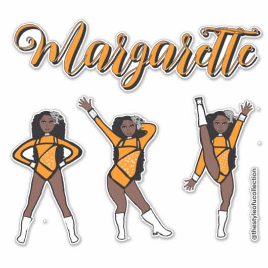 Majorette Tri-Pose / Orange Diamant #1 Aufkleber (Vorderseite)