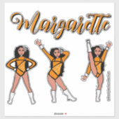Majorette Tri-Pose / Orange Diamant # 2 Aufkleber (Blatt)