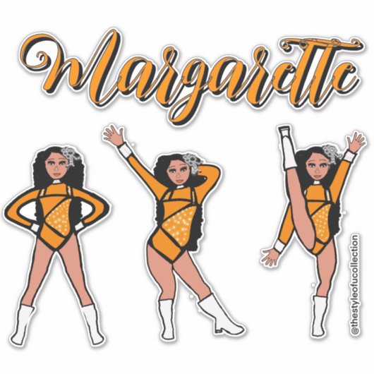 Majorette Tri-Pose / Orange Diamant # 2 Aufkleber (Vorderseite)