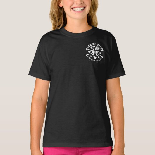 Majorettes, Majorette Star, überkreuzte Batons T-Shirt (Vorderseite)