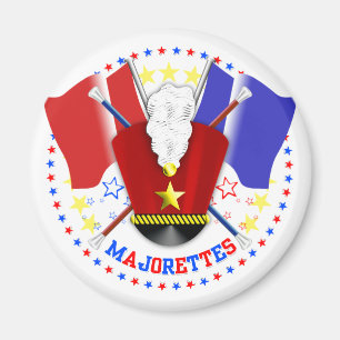 Majorettes überquerte Flaggen und Batons Magnet! Magnet