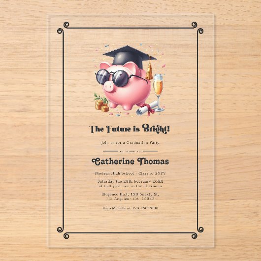 Majors Bright Future Graduate Acryleinladungen (Vorderseite)