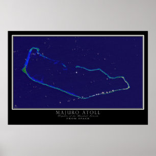 Majuro Atoll Marshall Islands Satellite Poster Kar