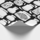 makabre medizinische Exemplare Schwarz-weiß gotisc Geschenkpapier (Ecke)