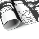 makabre medizinische Exemplare Schwarz-weiß gotisc Geschenkpapier (Rolleneckpunkt)