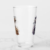 Makabre Orange & Lila Wasserfarbe Skelett Glas (Links)