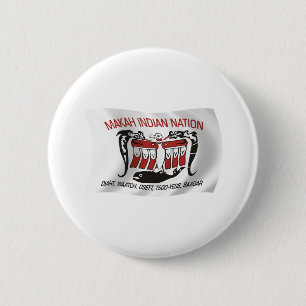 Makah-Stammes-Flaggenknopf Button