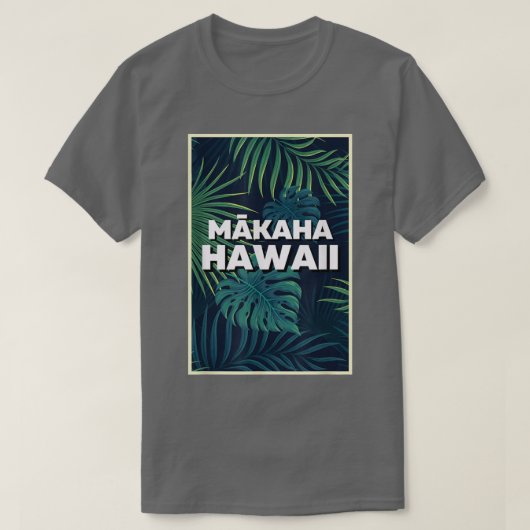 Makaha Hawaii Beaches Palm Leaves Summer Art  T-Shirt (Design vorne)