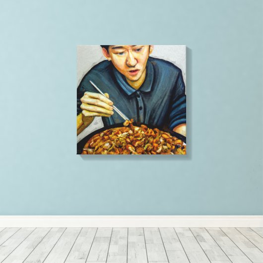 Makan Time - überarbeitete Canvas Art Print Leinwanddruck (Insitu (Holzboden))