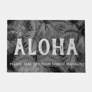 Makana Palms Hawaiian Tropical Blätter Aloha Gray Fußmatte