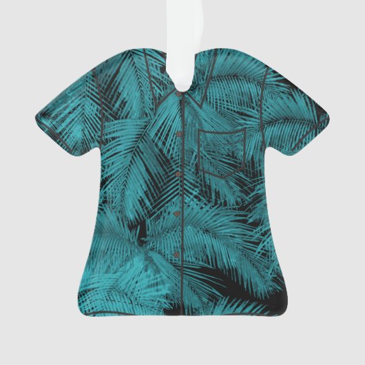Makana Palms Hawaiian Tropical Blätter Aloha Shirt Ornament (Vorderseite)