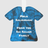 Makana Palms Hawaiian Tropical Blätter Aloha Shirt Ornament (Rückseite)