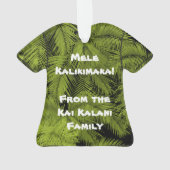Makana Palms Hawaiian Tropical Blätter Aloha Shirt Ornament (Rückseite)