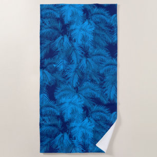 Makana Palms Hawaiian Tropical Blätter Blue Strandtuch