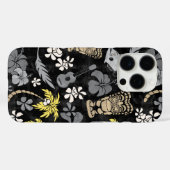 Makapuu Beach Hawaiian Batik Black Gray Case-Mate iPhone Hülle (Rückseite (Horizontal))