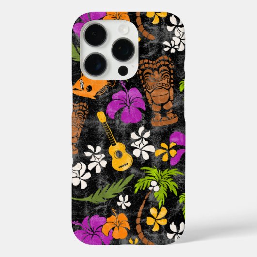 Makapuu Beach Hawaiian Batik Black Multi Case-Mate iPhone Hülle (Rückseite)