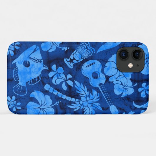 Makapuu Beach Hawaiian Batik Blue Case-Mate iPhone Hülle (Rückseite (Horizontal))