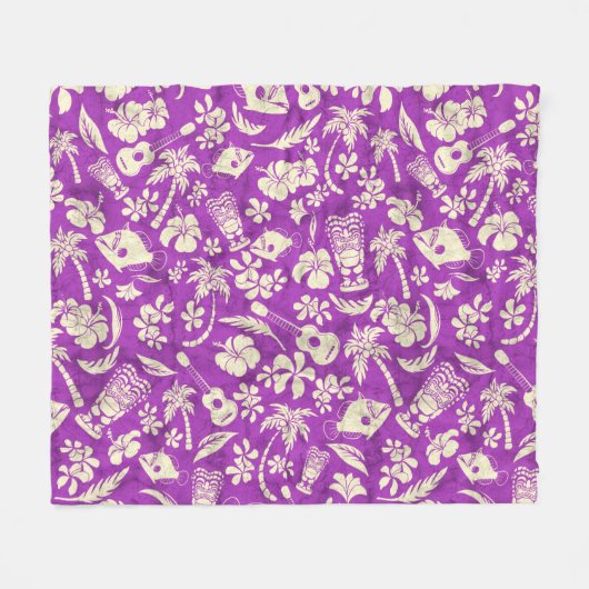 Makapuu Beach Hawaiian Batik Fleecedecke (Vorderseite (Horizontal))
