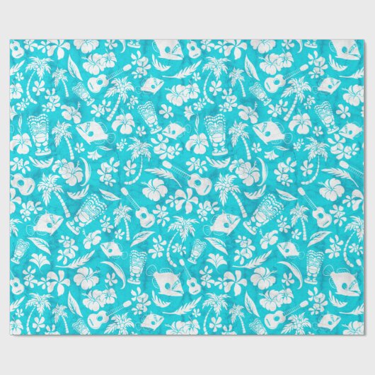 Makapuu Beach Hawaiian Batik Wrapping Paper Geschenkpapier (Flach)