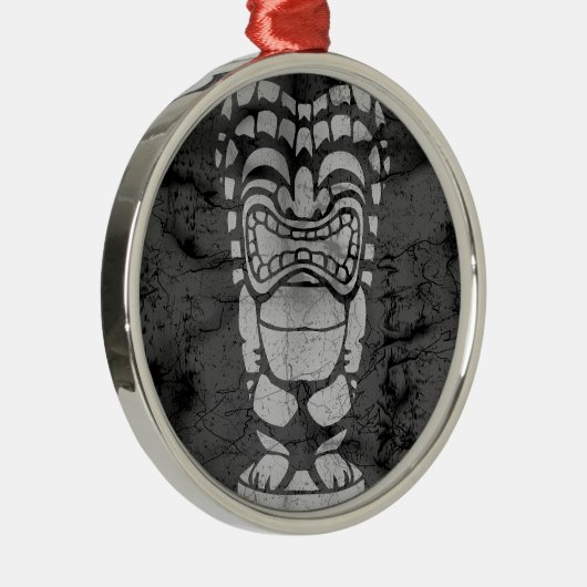 Makapuu Beach Hawaiian Laughi Tiki Batik Silbernes Ornament (Rechts)
