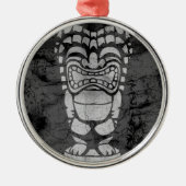 Makapuu Beach Hawaiian Laughi Tiki Batik Silbernes Ornament (Vorne)