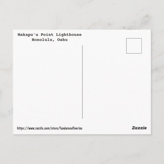 Makapu'u Point Lighthouse Postkarte (Rückseite)