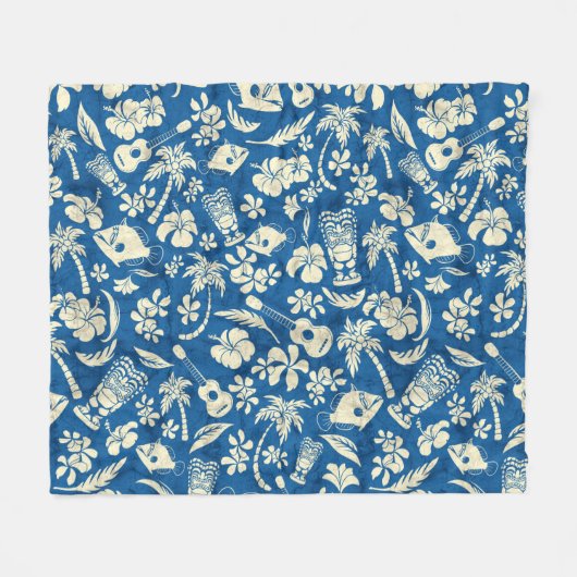 Makapuu Strand-Hawaiianer-Batik Fleecedecke (Vorderseite (Horizontal))