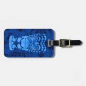 Makapuu Strand hawaiischer lachender Tiki Batik Gepäckanhänger (Vorderseite horizontal)