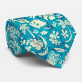 Makapuu Strand hawaiischer tropischer Tiki Batik Krawatte (Gerollt)